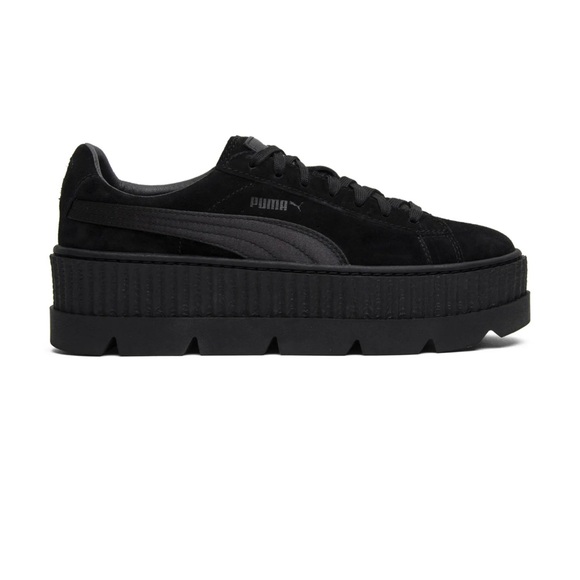 Puma Black Platform Sneakers with Suede Upper - Picture 1 of 3